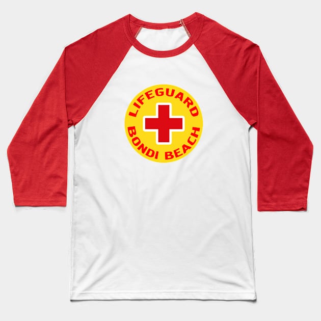 LifeGuard Bondi Beach Baseball T-Shirt by Mikentura